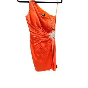Terani Coral One Shoulder Formal Dress